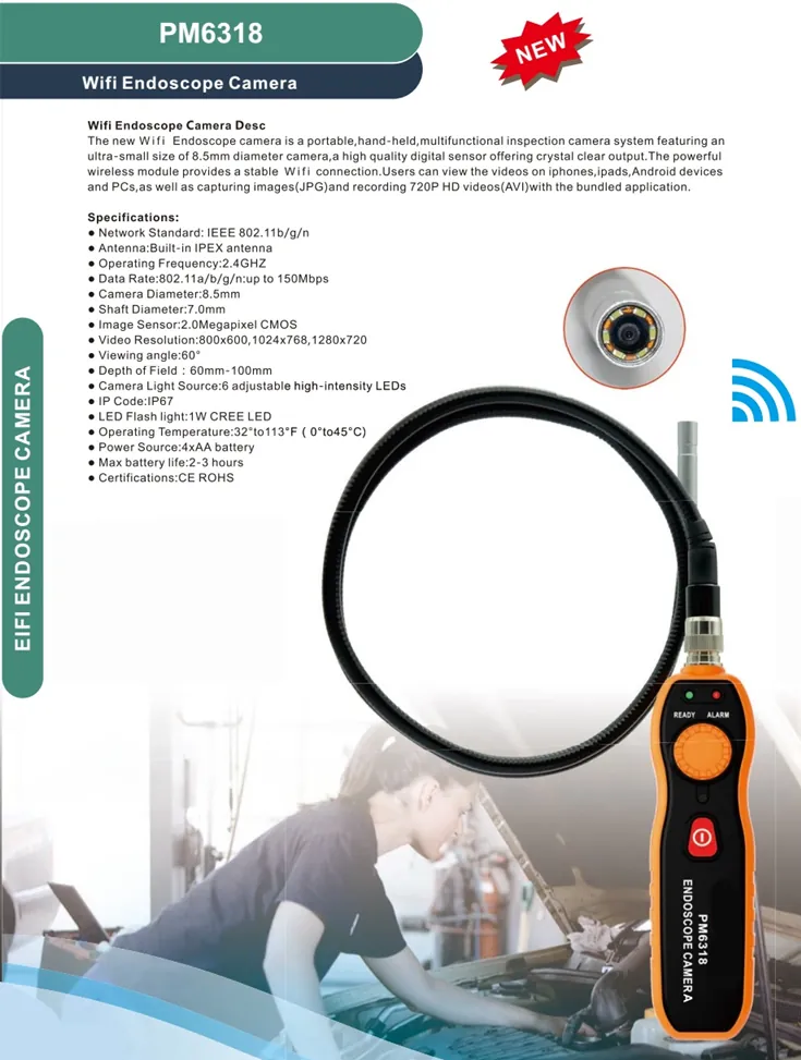 wireless endoscope camera